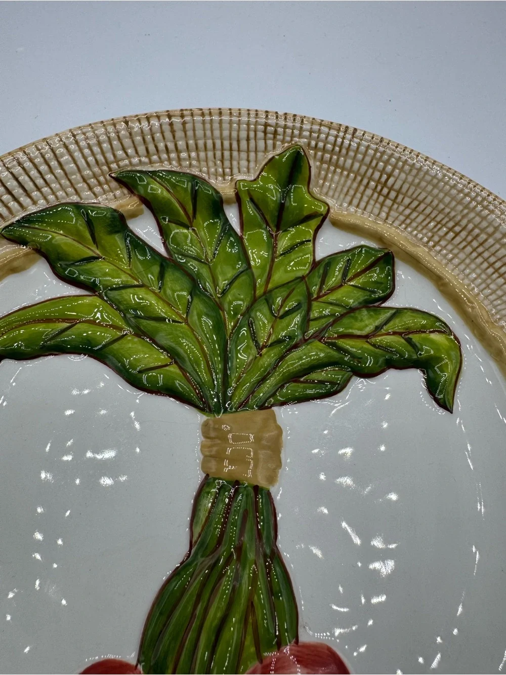 MWW Market Ceramic 3D Radish Decorative Plate 8 inch